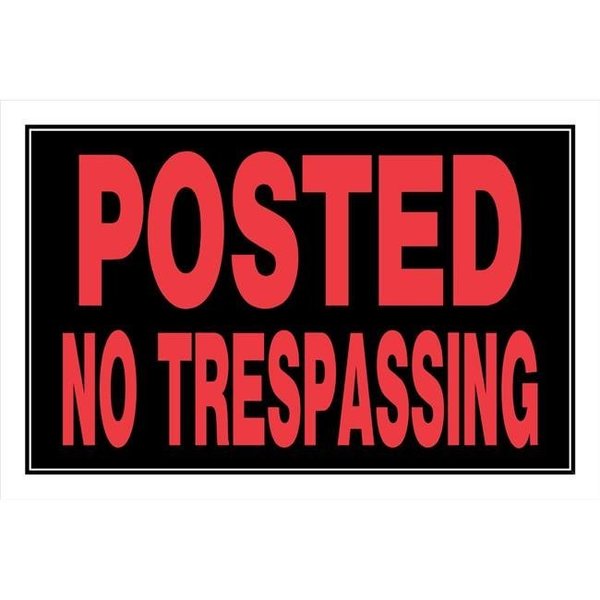 Hillman Hillman Group 841840 8 x 12 in. Red & Black Plastic Posted No Trespassing Sign 841840